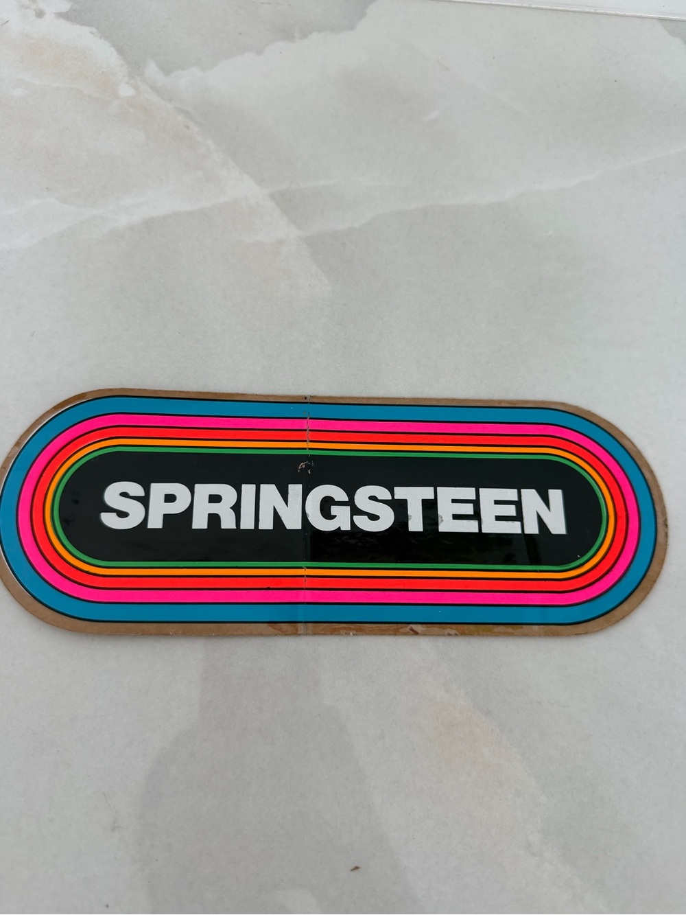 Vintage 1980’s SPRINGSTEEN KLOS 95.5 ‘Too Hip’ Rainbow Bumper Sticker Decal